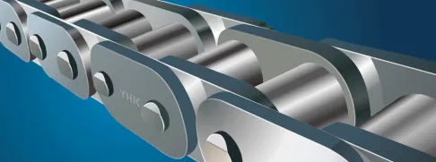 Roller chain closeup