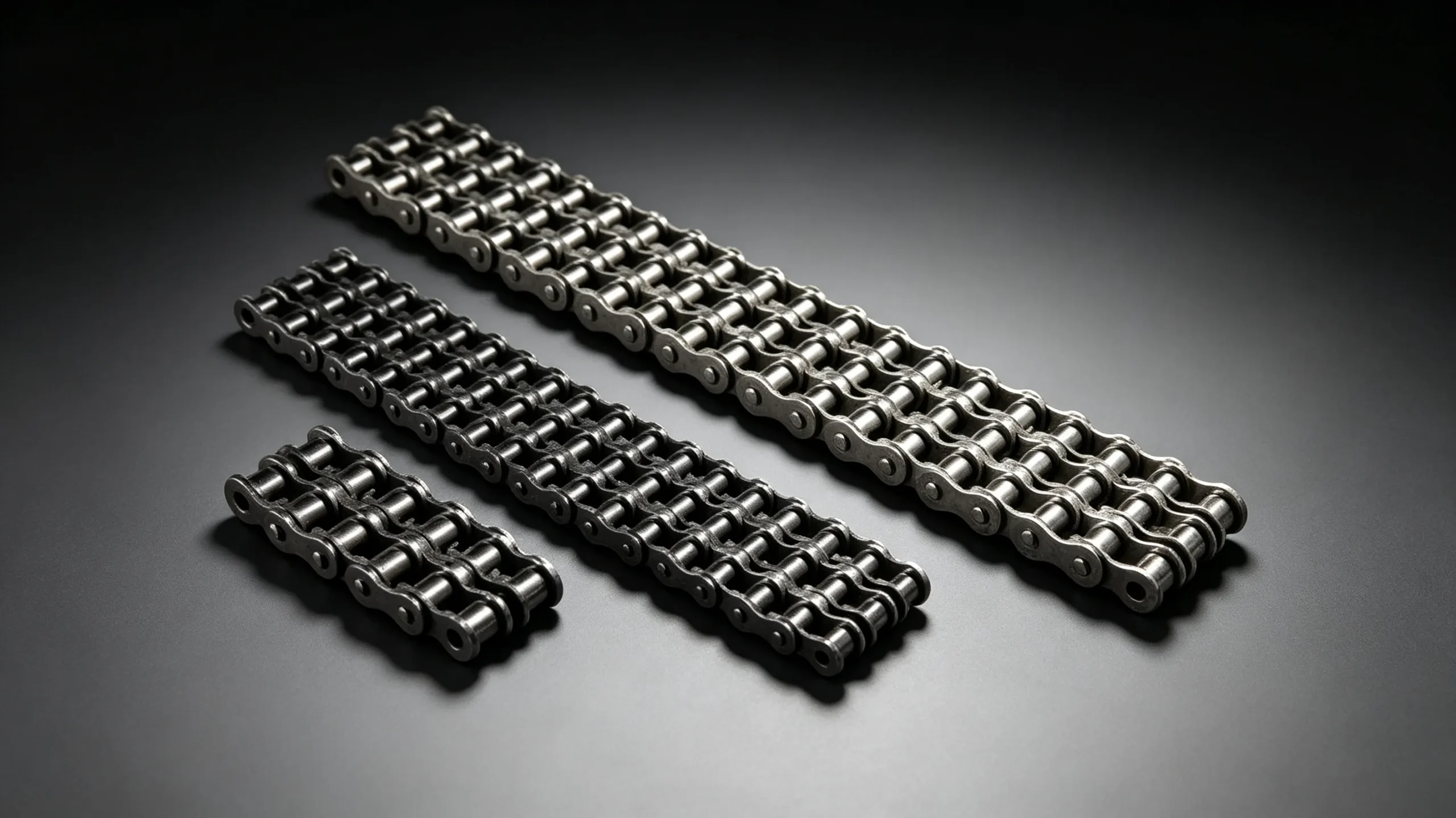 A Series precision roller chain on industrial conveyor